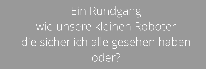 Ein Rundgang wie unsere kleinen Roboter die sicherlich alle gesehen haben oder?